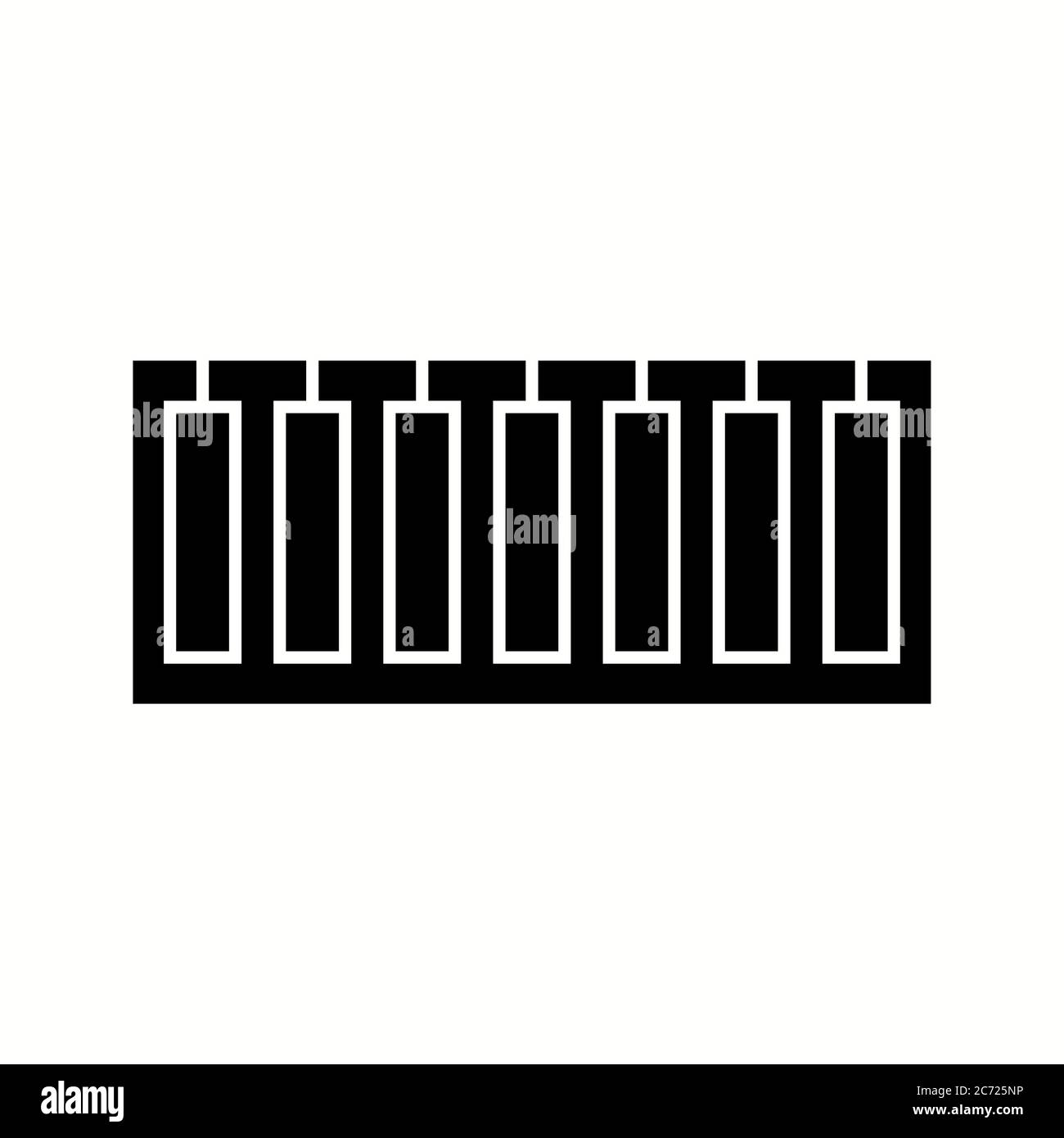 Unique Piano Keys Vector Glyph Icon Stock Vector
