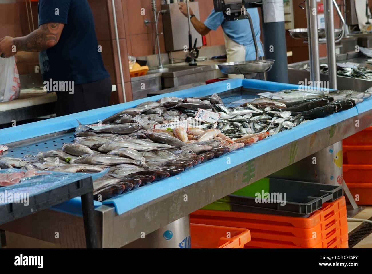 fish market in Algarve, Portugal Stock Photo Alamy
