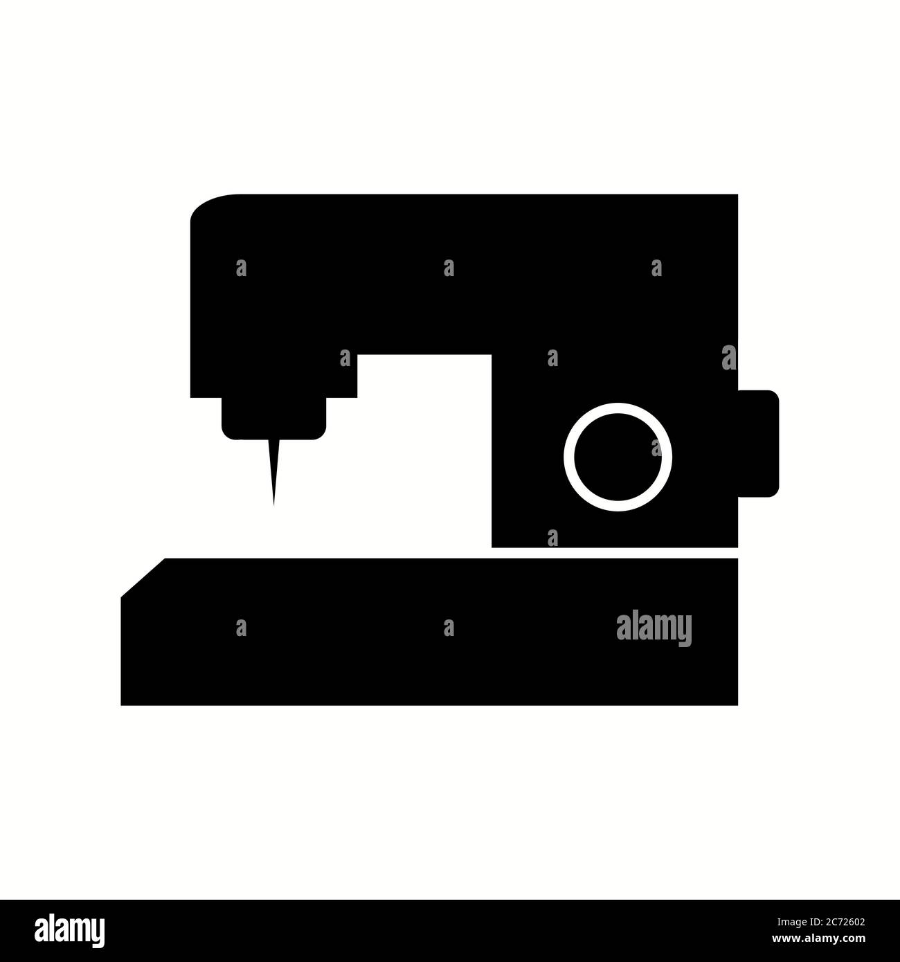 Unique Sewing Machine Vector Glyph Icon Stock Vector