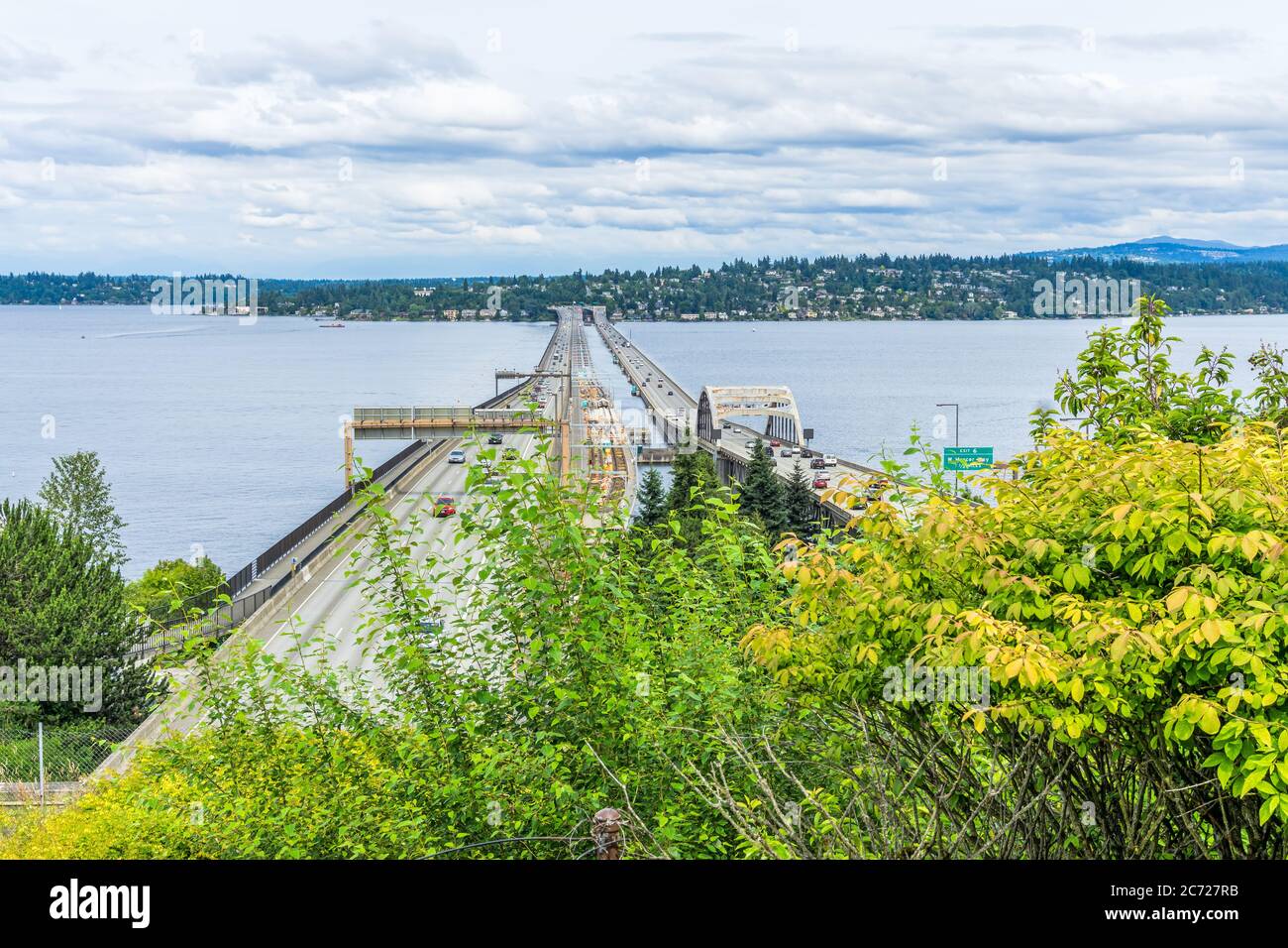 Interstate 90 floating bridges in Seattle, Washington Stock Photo - Alamy