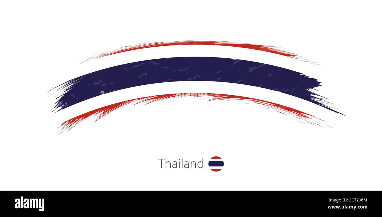 Flag of Thailand in rounded grunge brush stroke. Vector illustration ...