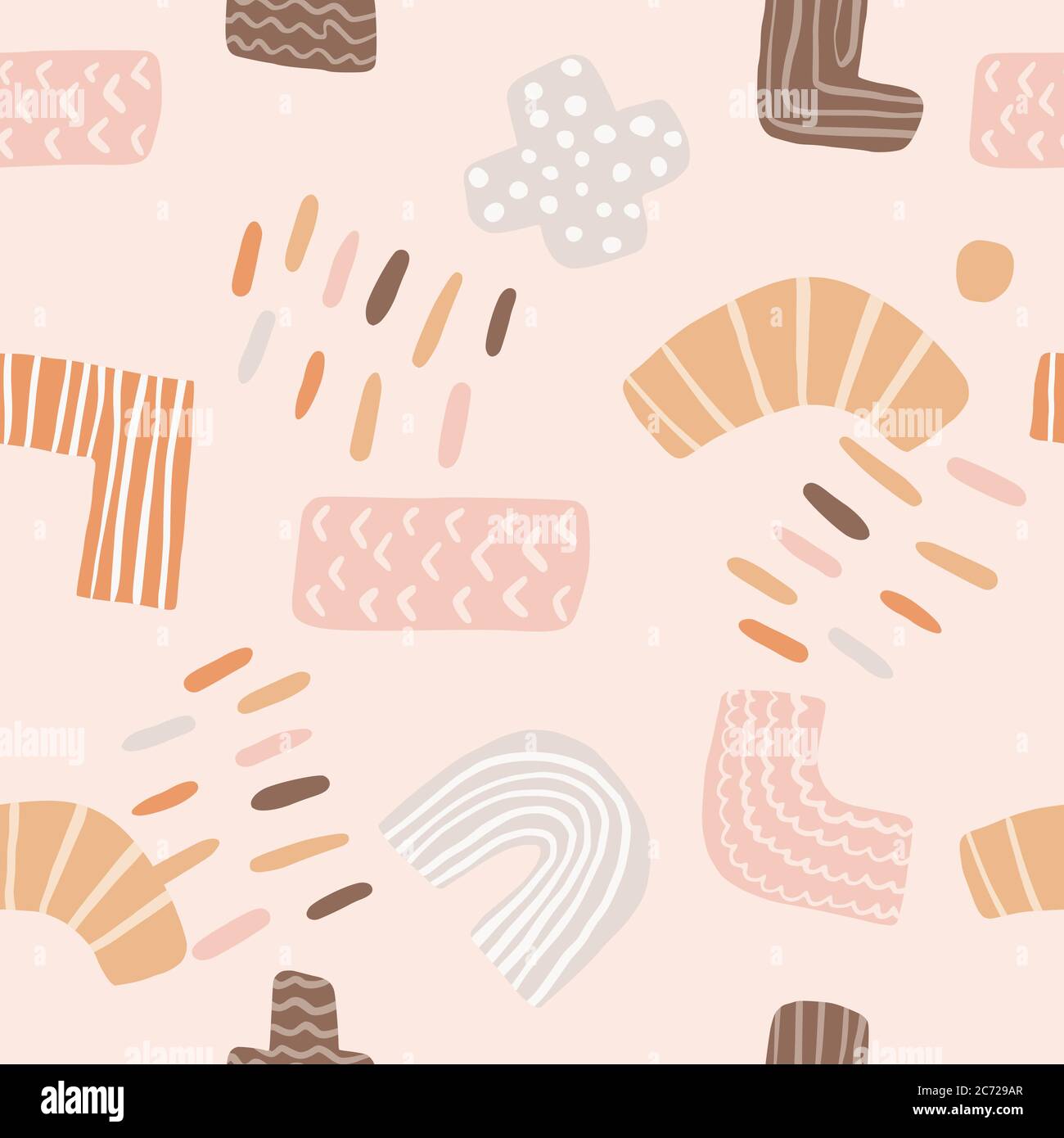 Cute Doodle Shapes Vector Seamless Pattern On White Background Zig Zag Plus Minus T Symbol Line Kids Funny Vector Wallpaper Abstract Colorful Texture For Textile Kids Clothes Wrapping Paper Stock Vector Image