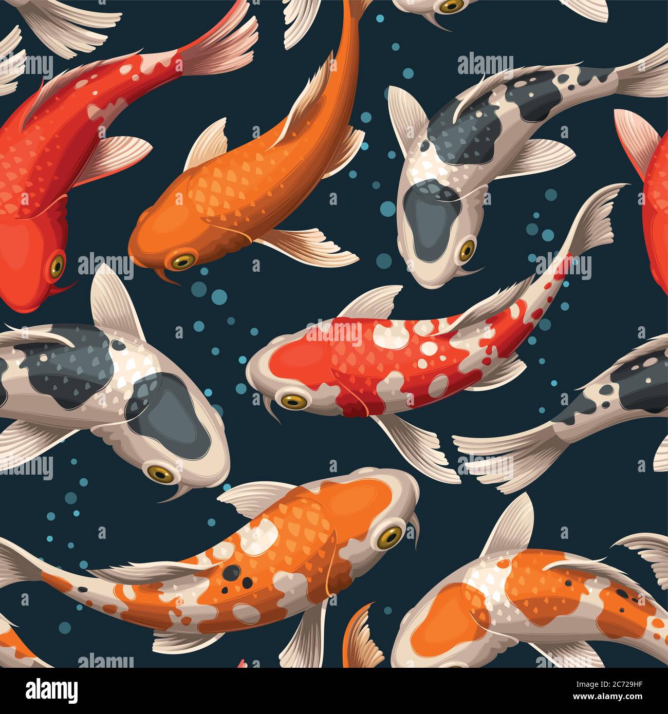 Seamless koi carps Stock Vector