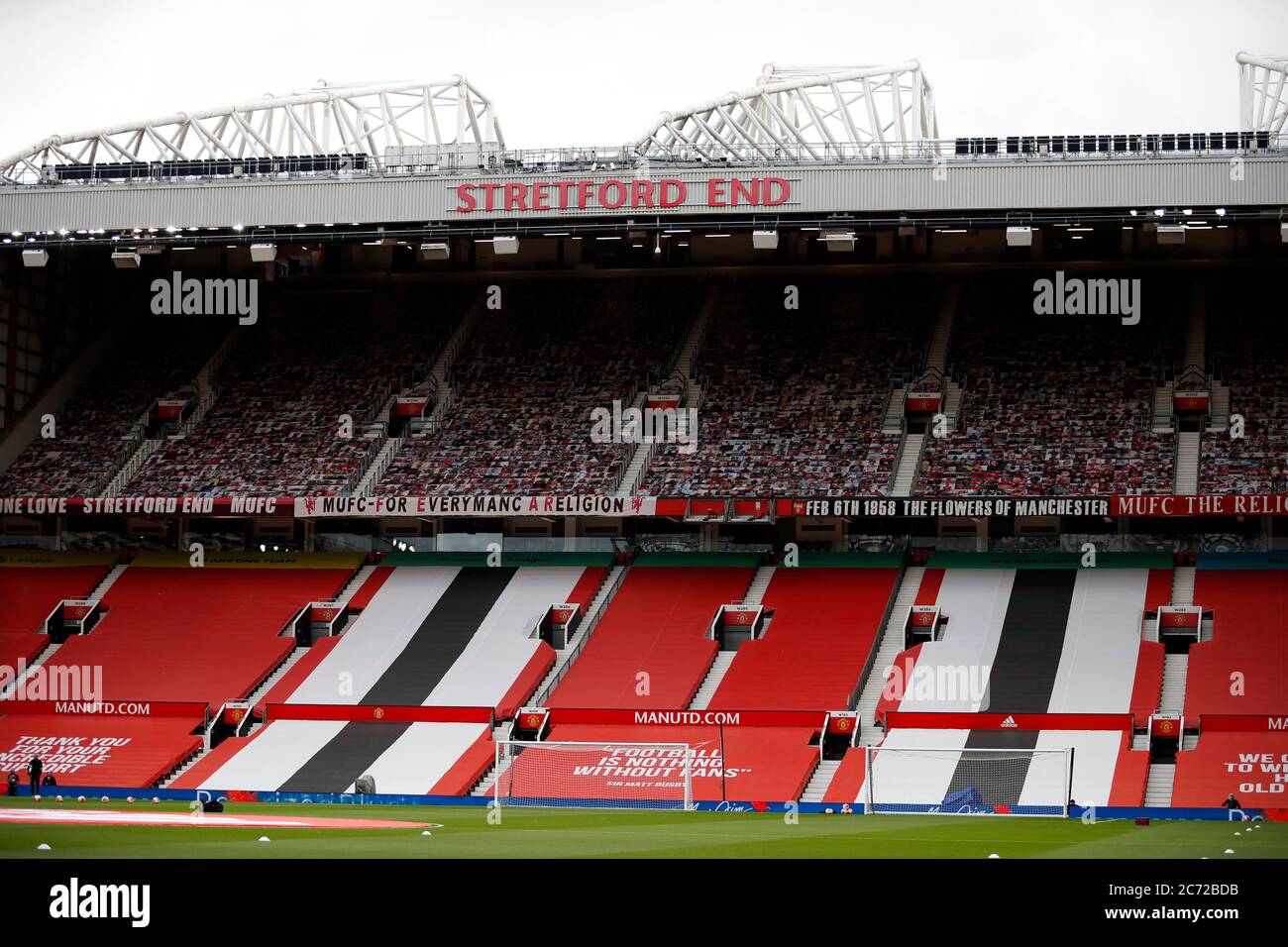 A view of the Stretford End stand before the Premier League match at Old Trafford, Manchester