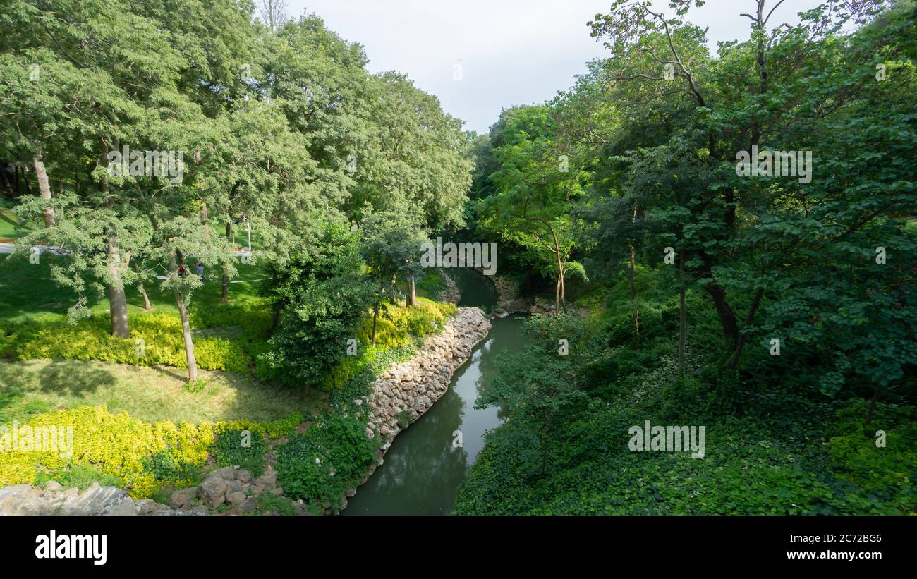 istanbul, Turkey - June 2018: Landscape view of Yildiz Park in Besiktas Stock Photo