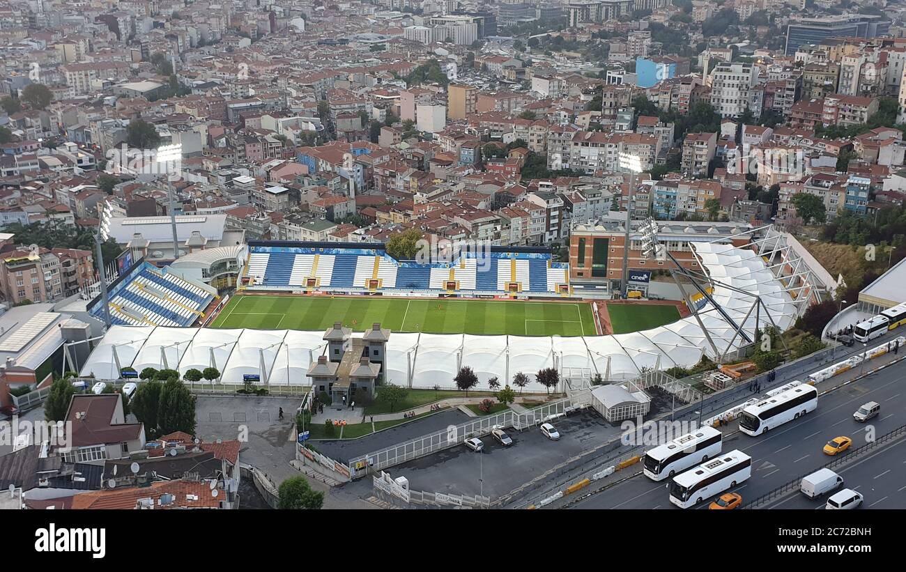 istanbul, Turkey - September 2018: Aereal view of Recep Tayyip Erdogan Stadium in Kasimpasa, istanbul Stock Photo