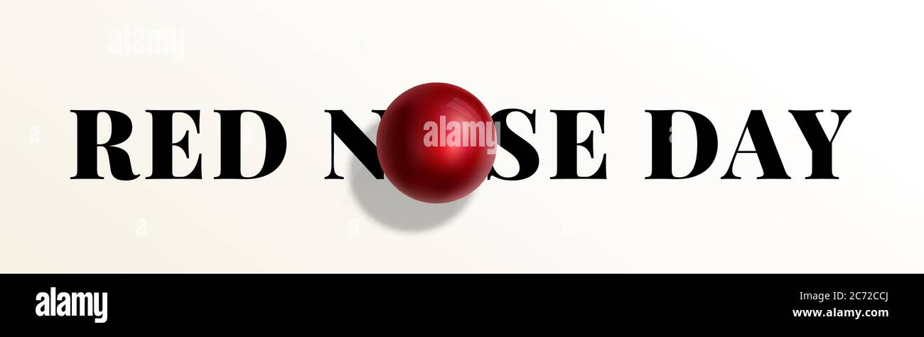 Red Nose Day Abstract Vector Sign, Emblem, or Banner. Realistic Nose ...
