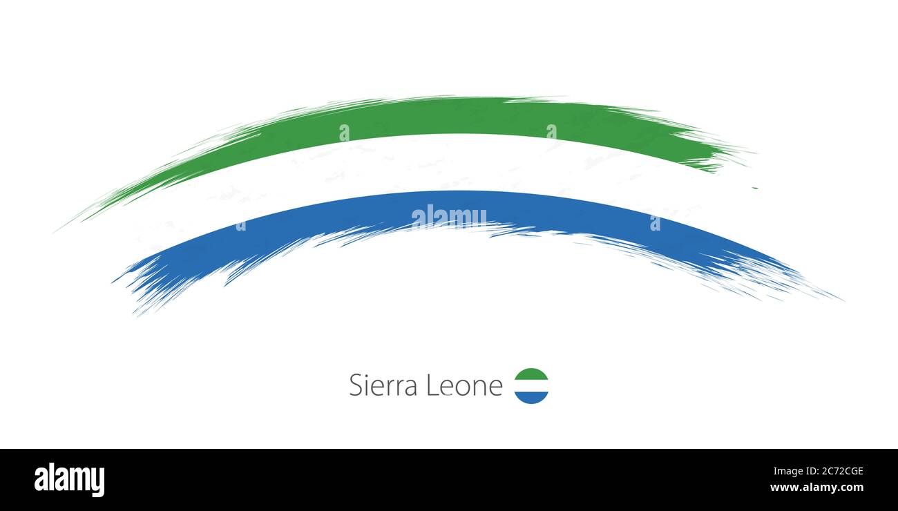 Flag of Sierra Leone in rounded grunge brush stroke. Vector ...