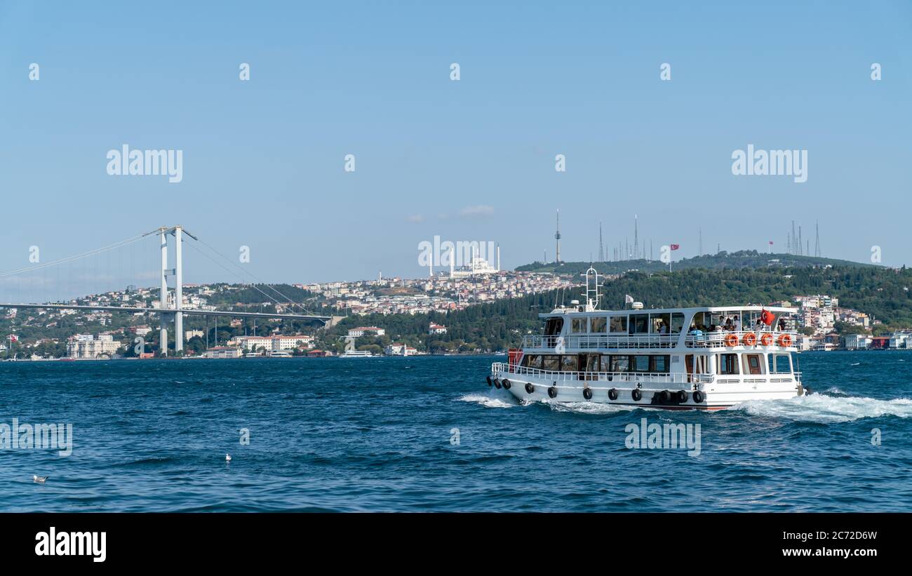 Istanbul, Turkey - October 2018: Passenger boat in bosphorus Stock ...