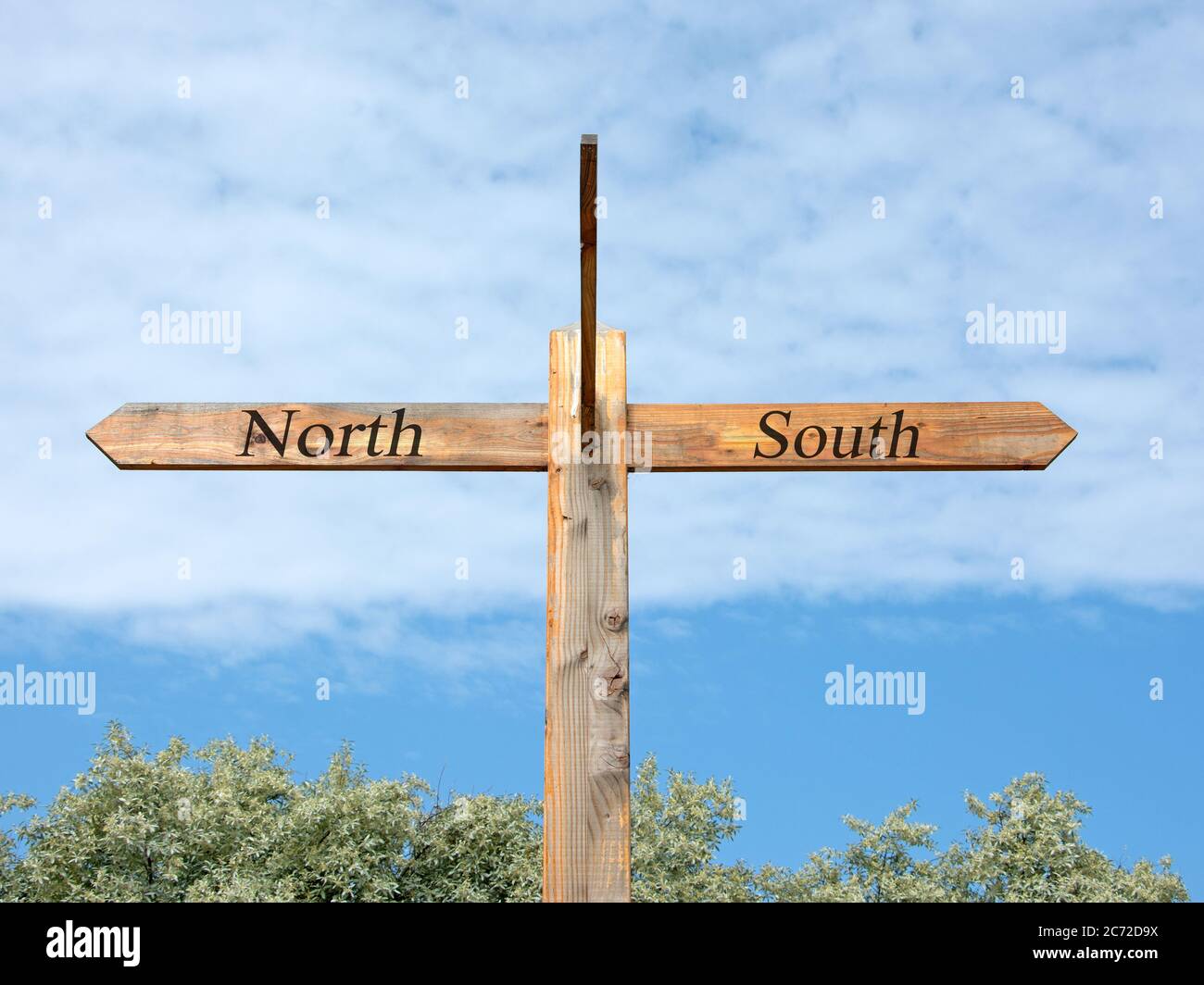 Signposts to the north and south Stock Photo - Alamy