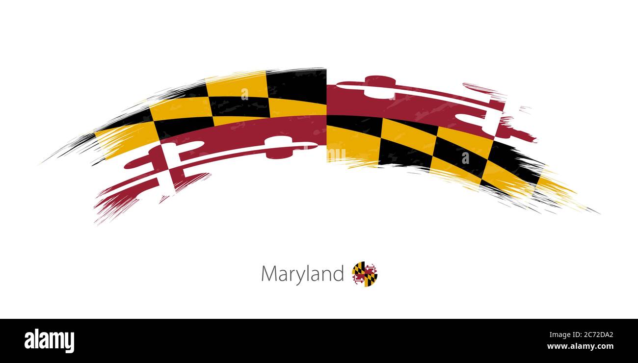 Flag of Maryland state in rounded grunge brush stroke. Vector ...