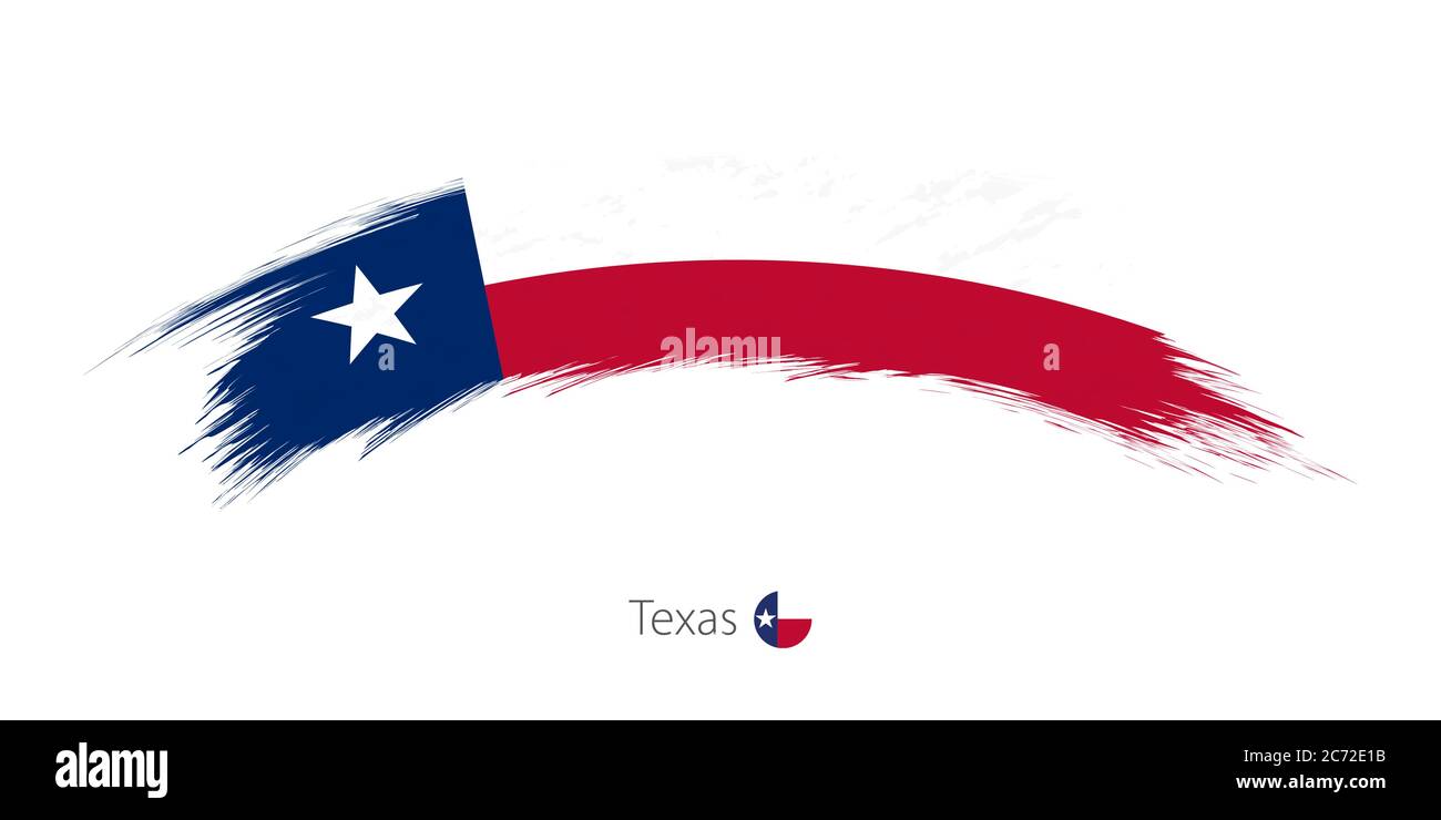 Flag of Texas state in rounded grunge brush stroke. Vector illustration ...