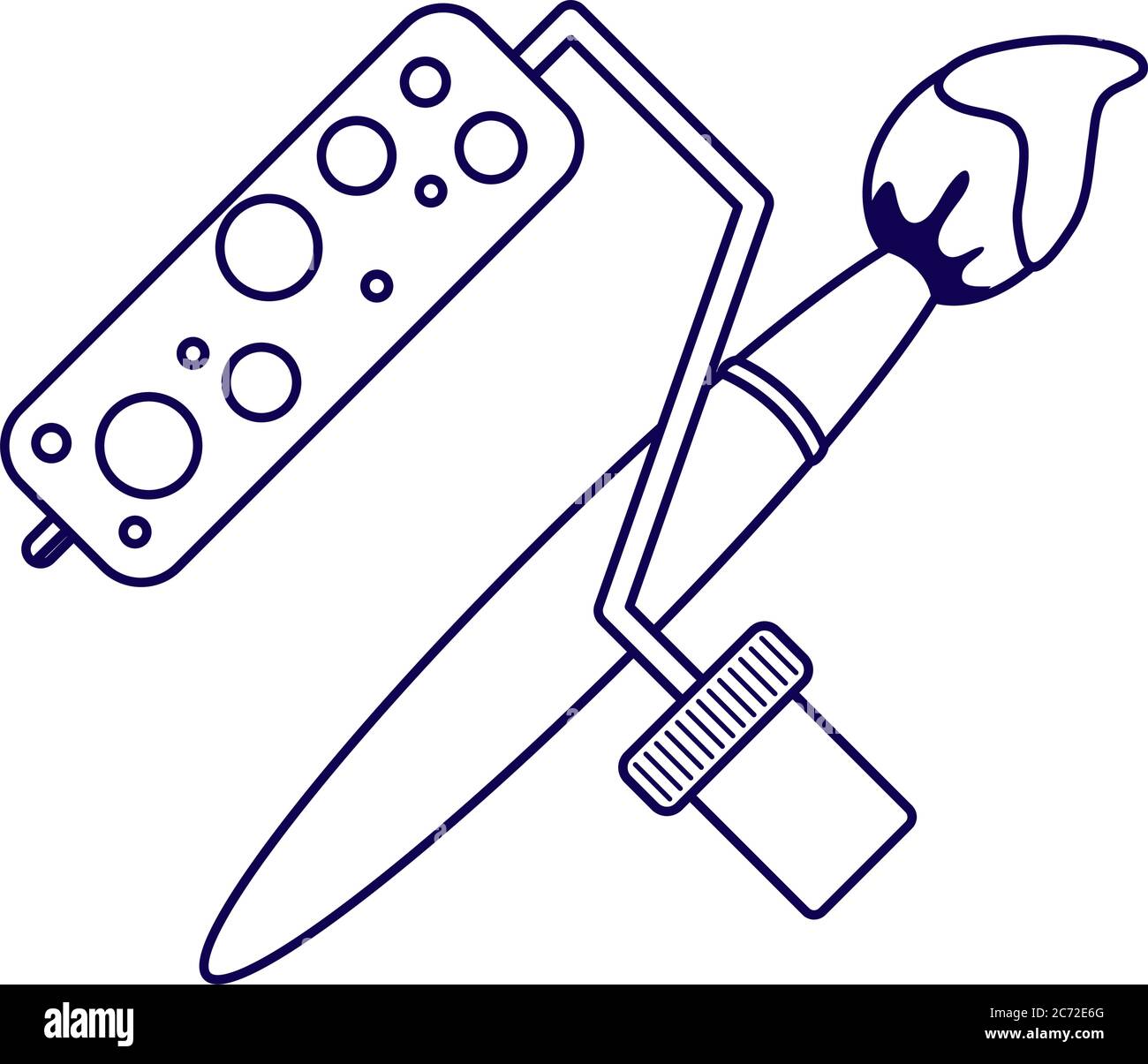 paint roller and brush equipment tools vector illustration design Stock ...