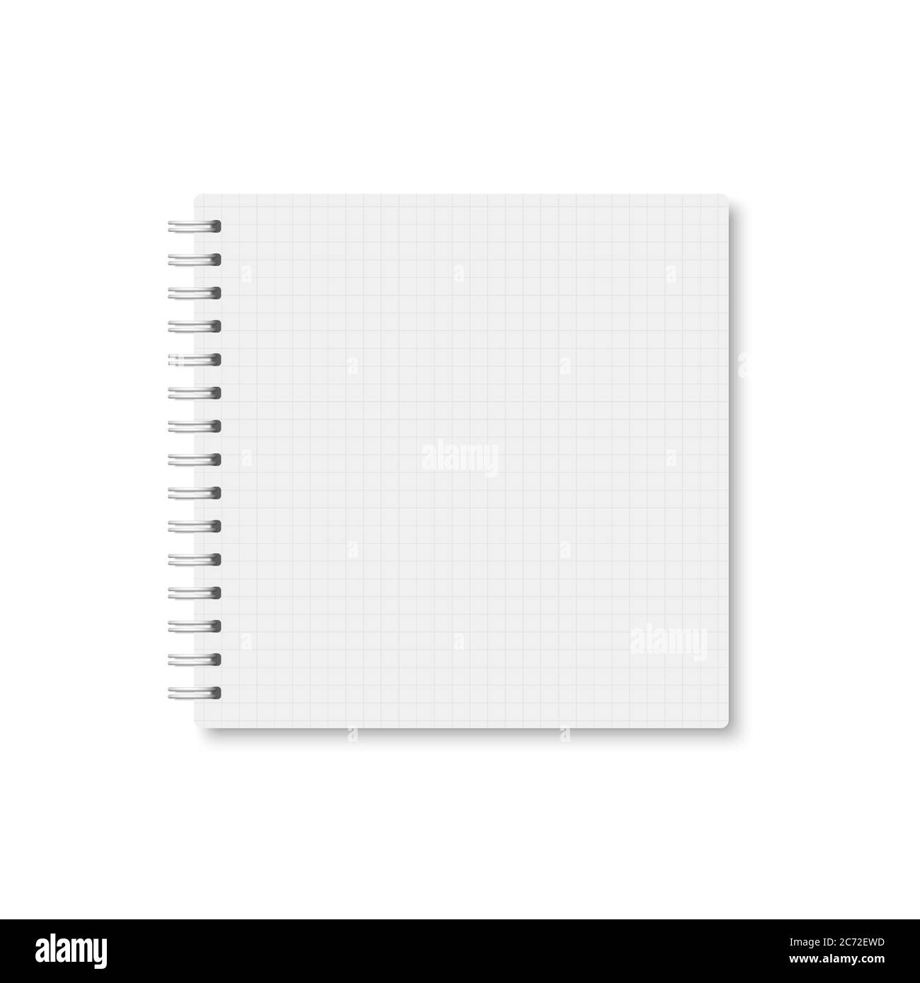 White realistic a5 notebook closed with soft shadow. Vector square ...
