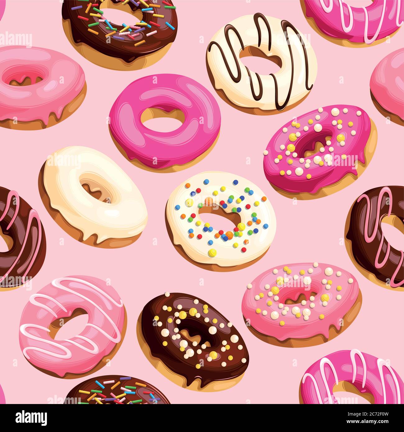 Glazed donuts seamless Stock Vector