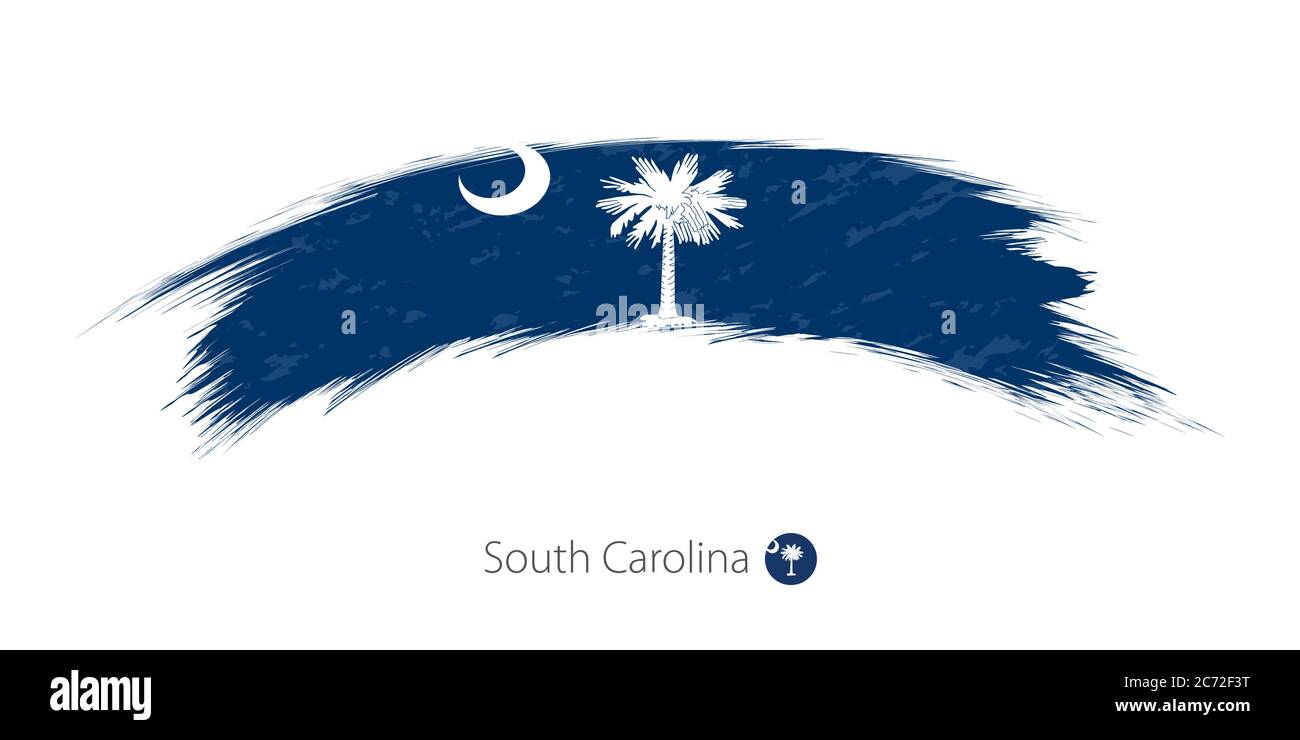 Flag of South Carolina state in rounded grunge brush stroke. Vector ...
