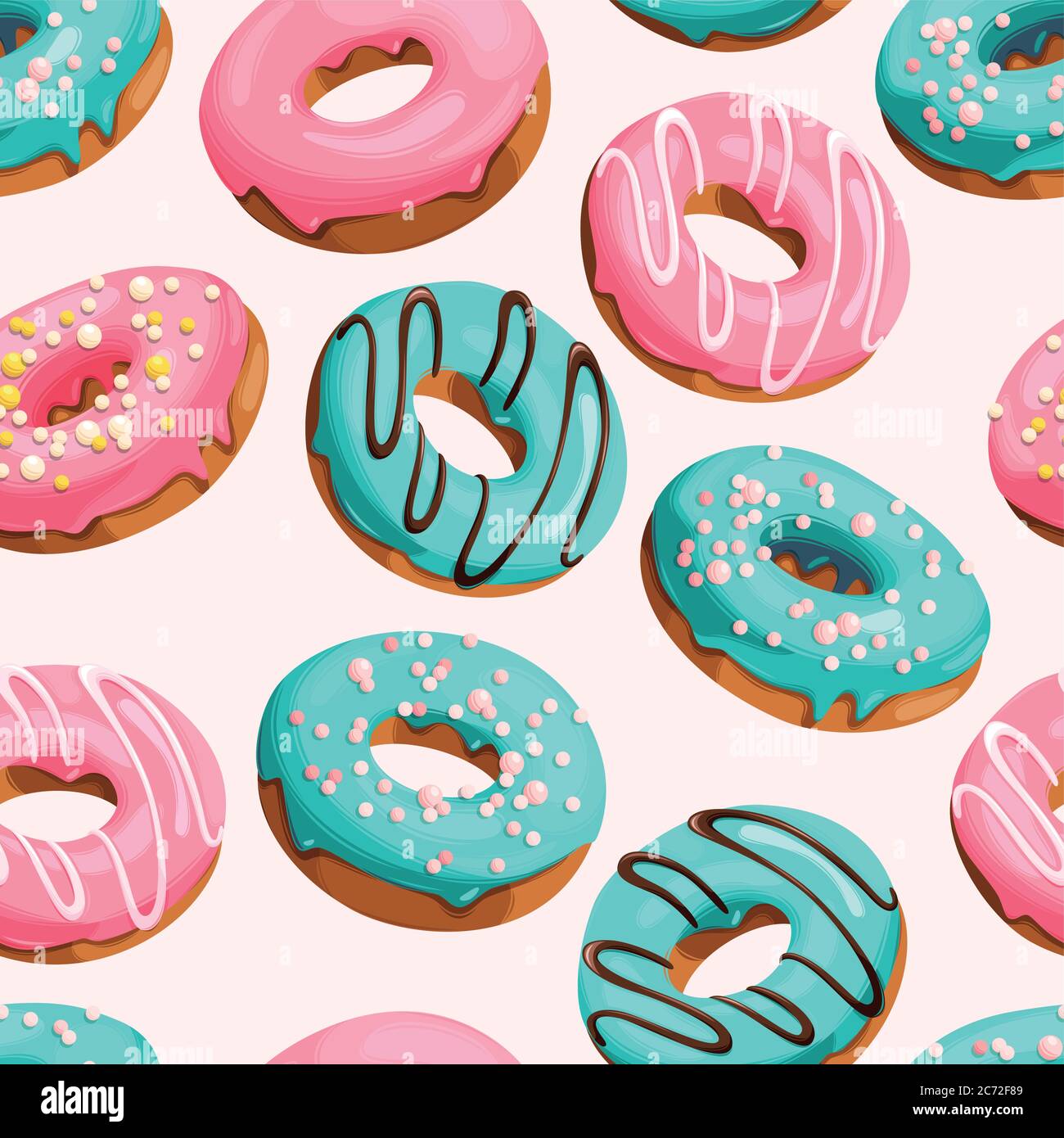 Glazed donuts seamless Stock Vector