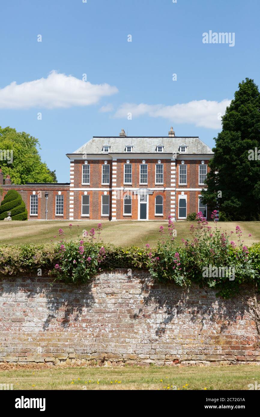 Dalham Hall, Dalham Suffolk UK, a 17th century manor house previously owned by Cecil Rhodes, now owned by Sheikh Mohammed bin Rashid Al Maktoum. Stock Photo