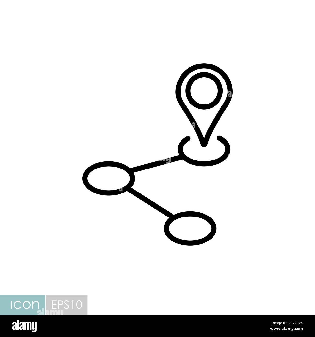 Route vector icon. Navigation sign. Graph symbol for travel and tourism ...