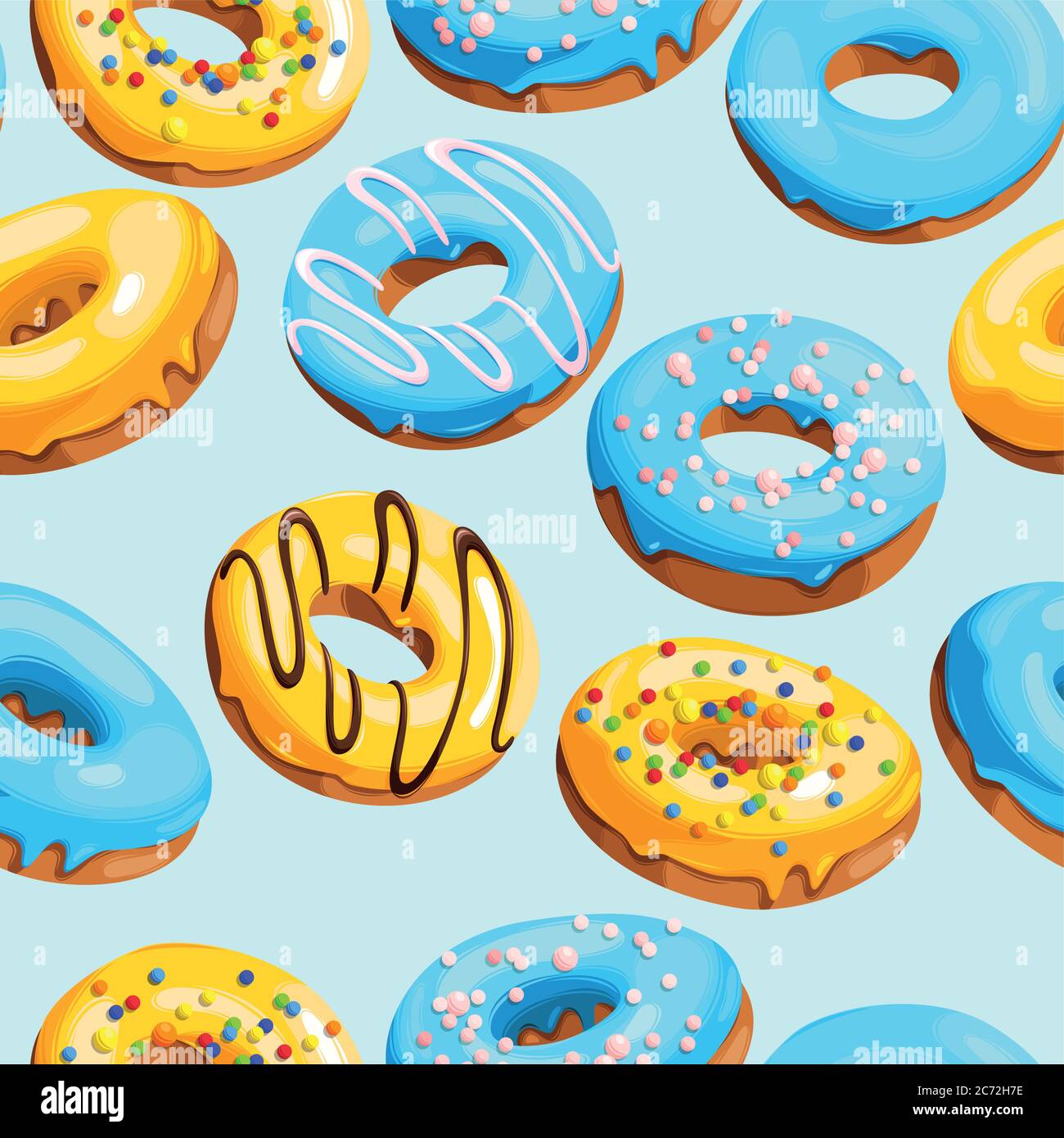 Glazed donuts seamless Stock Vector