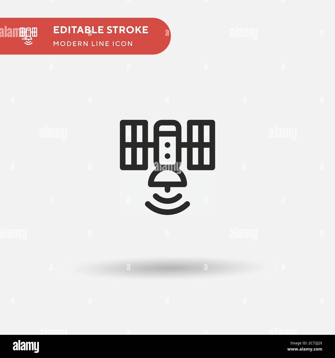 Satellite Simple vector icon. Illustration symbol design template for web mobile UI element. Perfect color modern pictogram on editable stroke. Satellite icons for your business project Stock Vector