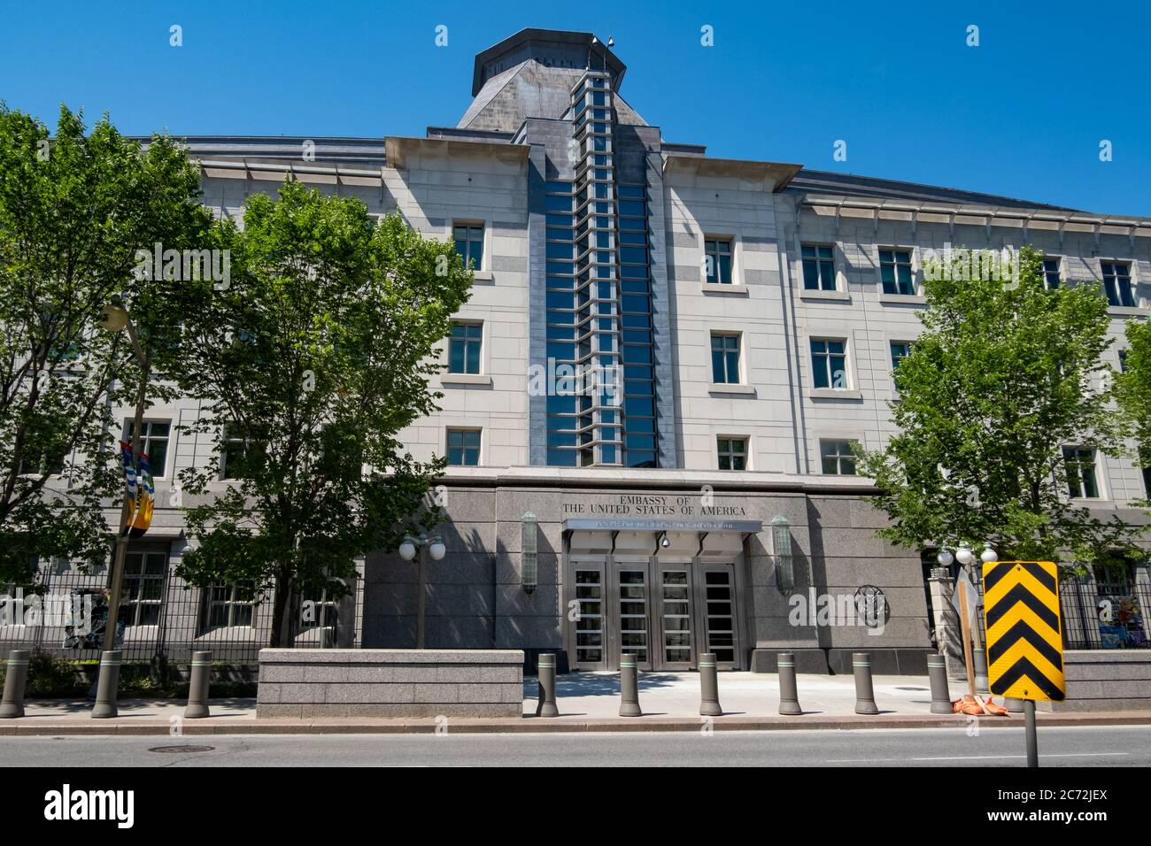 The Embassy of the United States of America at 490 Sussex Drive in the Canadian capital city of Ottawa. Stock Photo