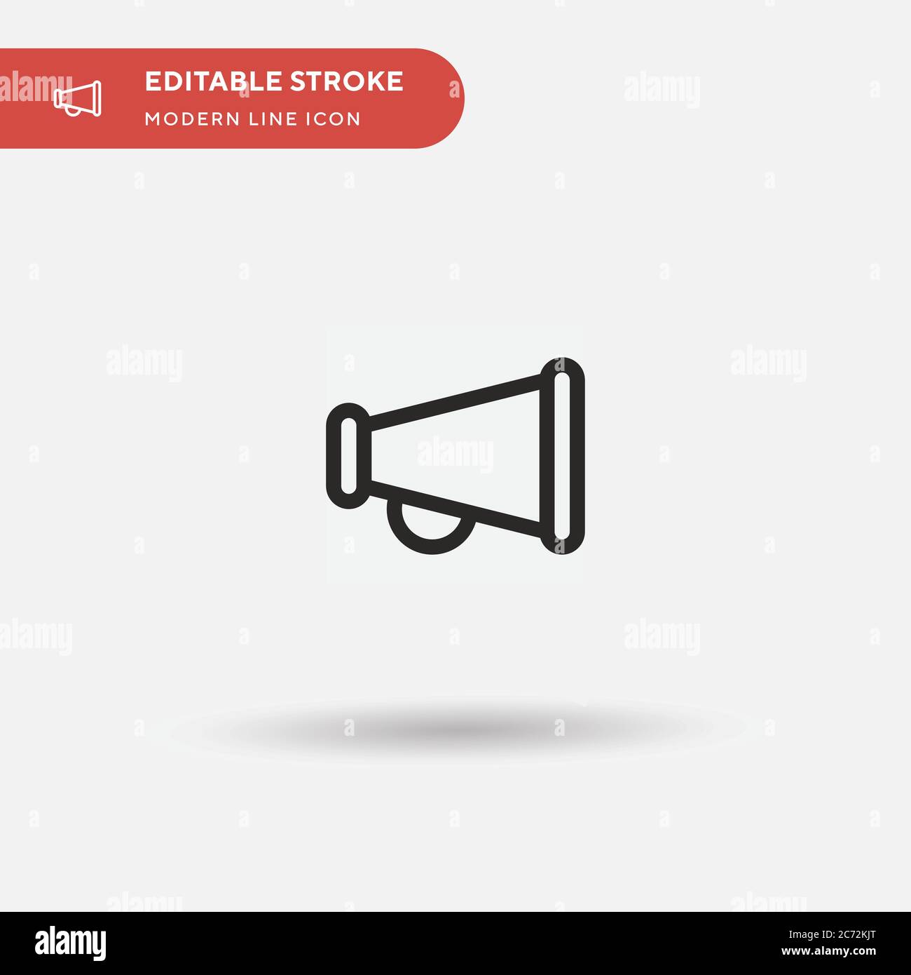 Megaphone Simple vector icon. Illustration symbol design template for web mobile UI element. Perfect color modern pictogram on editable stroke. Megaphone icons for your business project Stock Vector