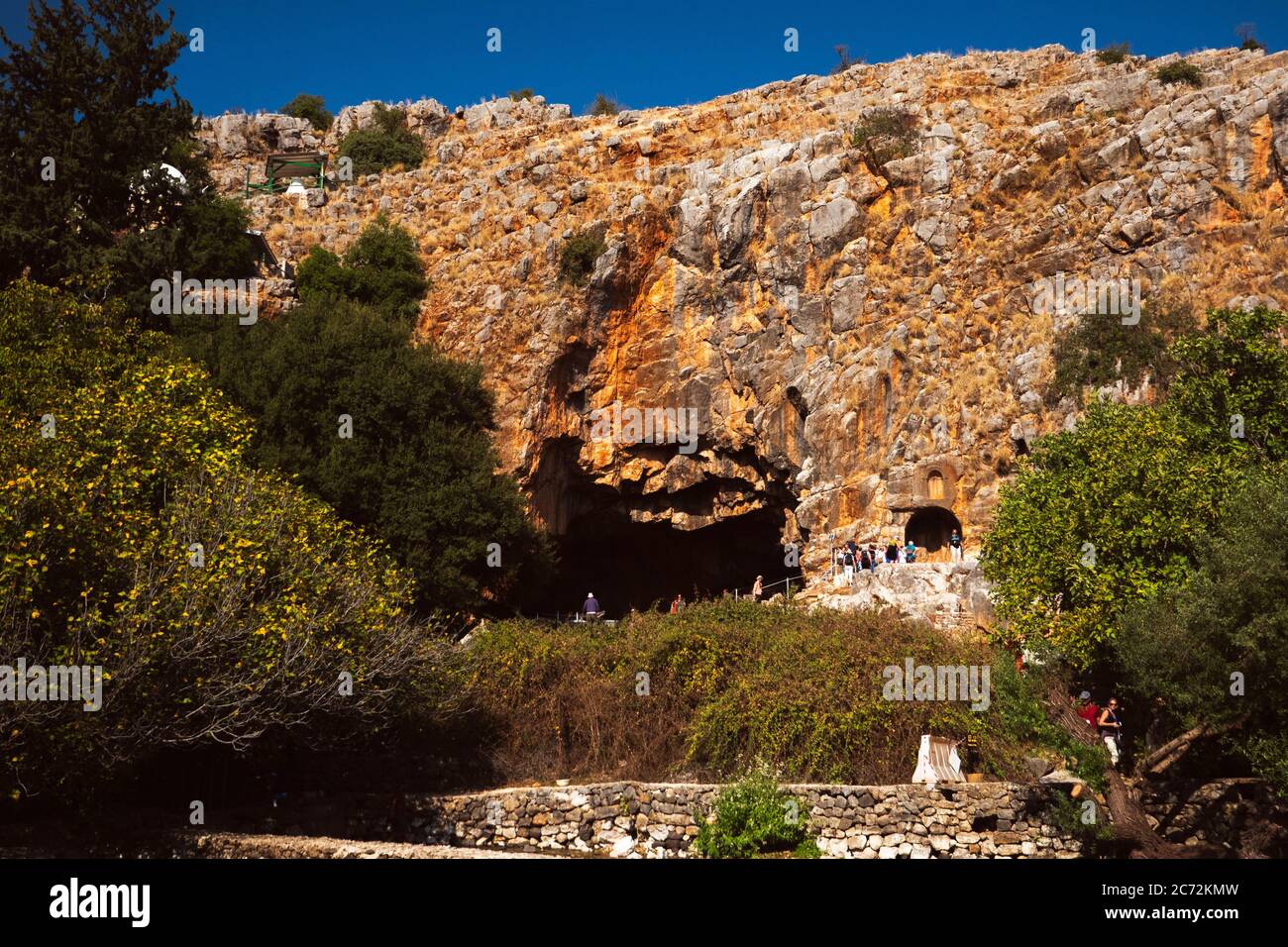 Cave in the mountain, city of Caesarea Philippi Israel Stock Photo Alamy