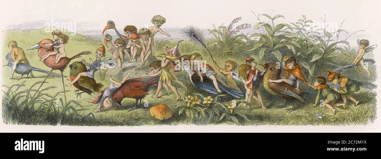 ELVES in a 19th century illustration Stock Photo