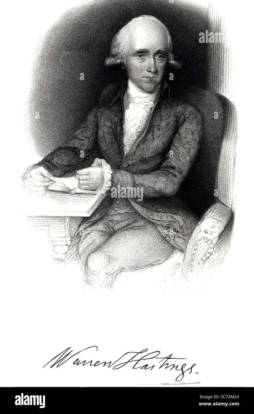 WARREN HASTINGS (1732-1818) English statesman who worked for the East India Company and was accused of corruption Stock Photo