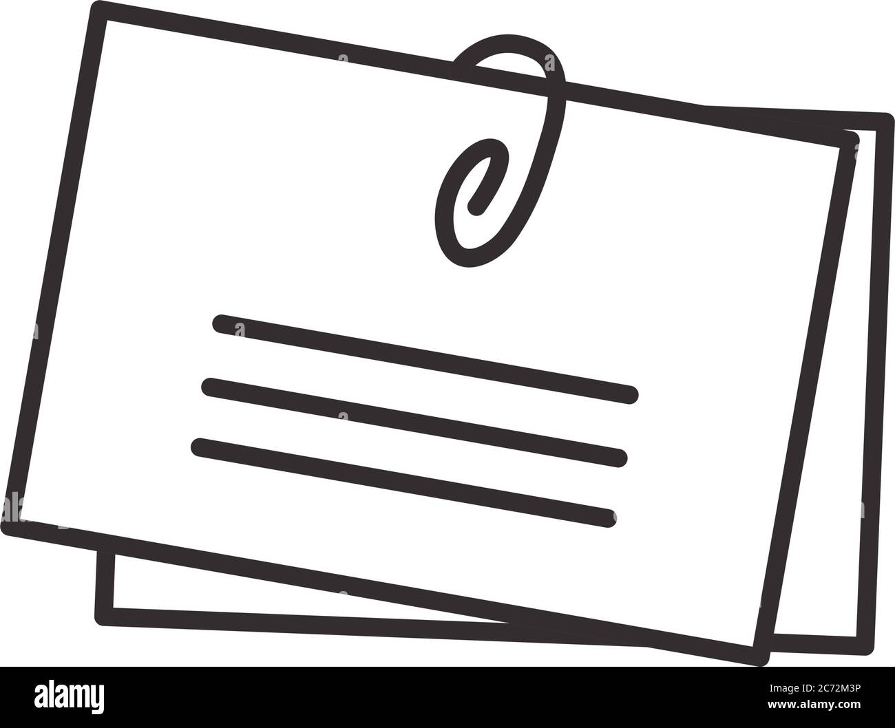 Document with clip line style icon design, Data archive and information