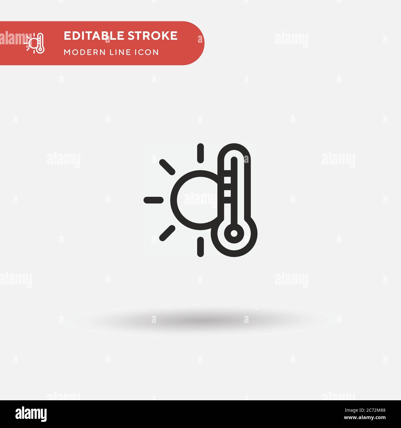 Thermometer Simple vector icon. Illustration symbol design template for web mobile UI element. Perfect color modern pictogram on editable stroke. Thermometer icons for your business project Stock Vector
