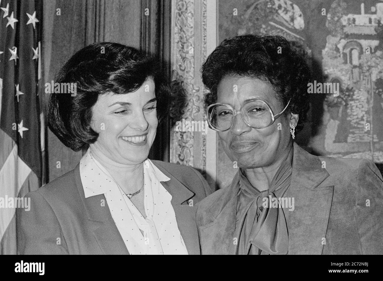 San Francisco Mayor Dianne Feinstein and Supervisor, Willie Kennedy, March, 1981 Stock Photo