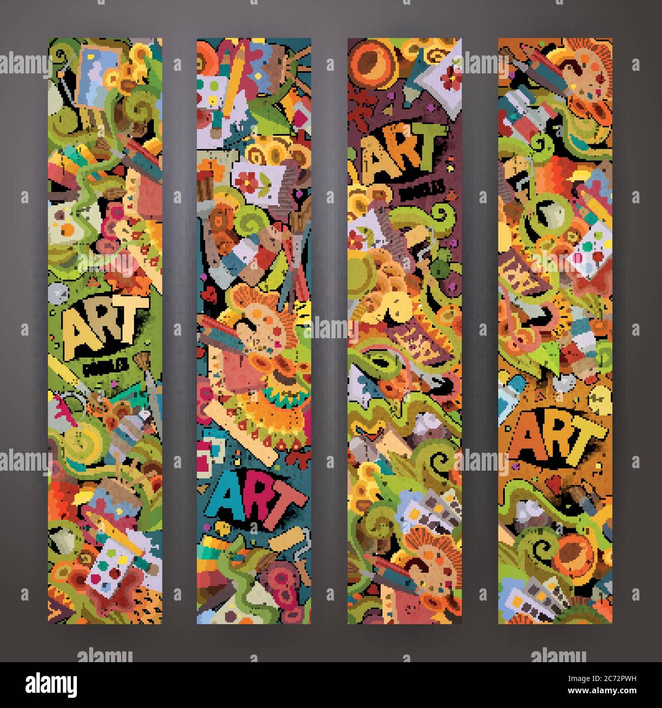 Cartoon vector doodles art banners Stock Vector Image & Art - Alamy