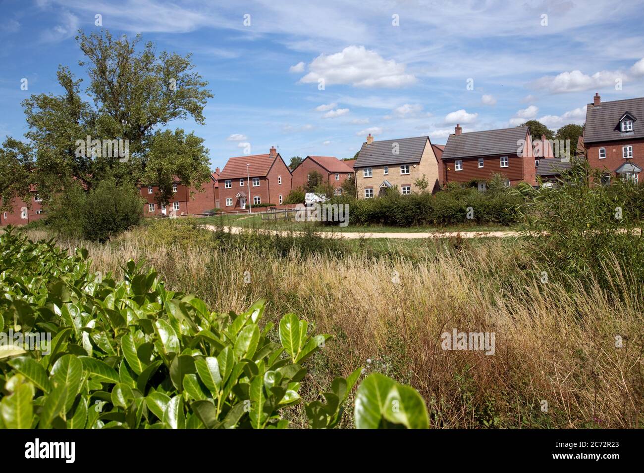 Long Marston Garden Village, proposed development of community of 4000 attractive well-designed high quality homes houses on former brownfield site wi Stock Photo