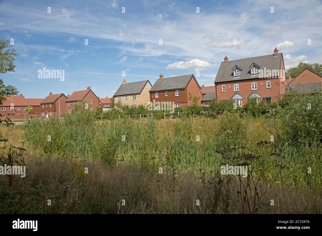 Long Marston Garden Village, proposed development of community of 4000 attractive well-designed high quality homes houses on former brownfield site wi Stock Photo