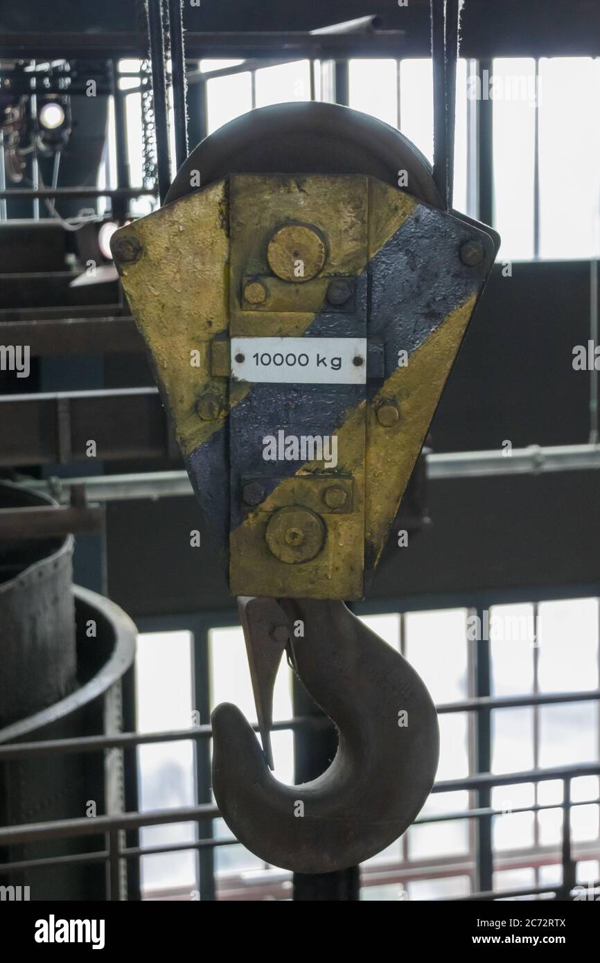 Closeup of industrial hoist in coal mine. Royalty free stock photo. Stock Photo