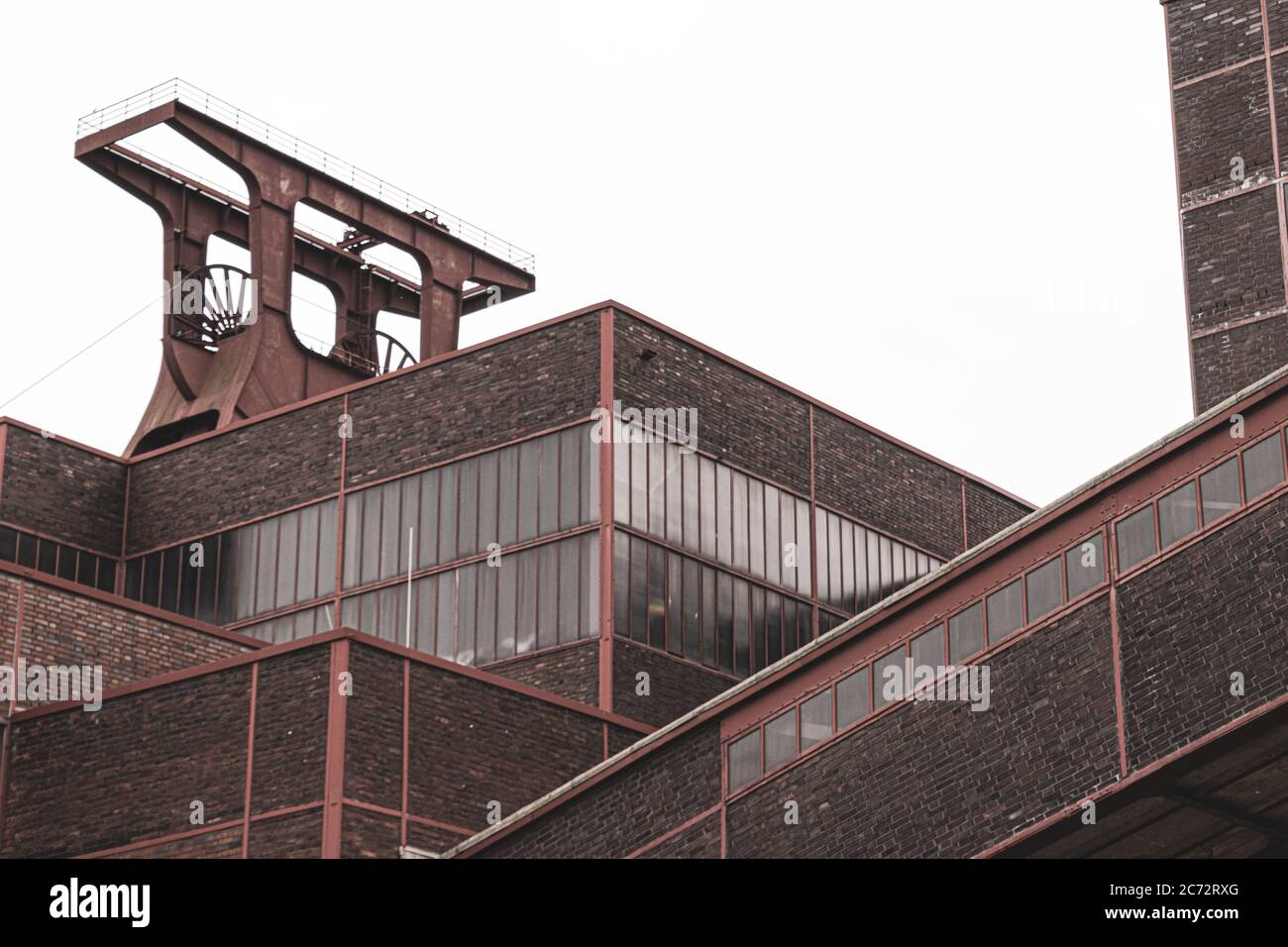 Rooftop of German coal mine building. Royalty free stock photo. Stock Photo