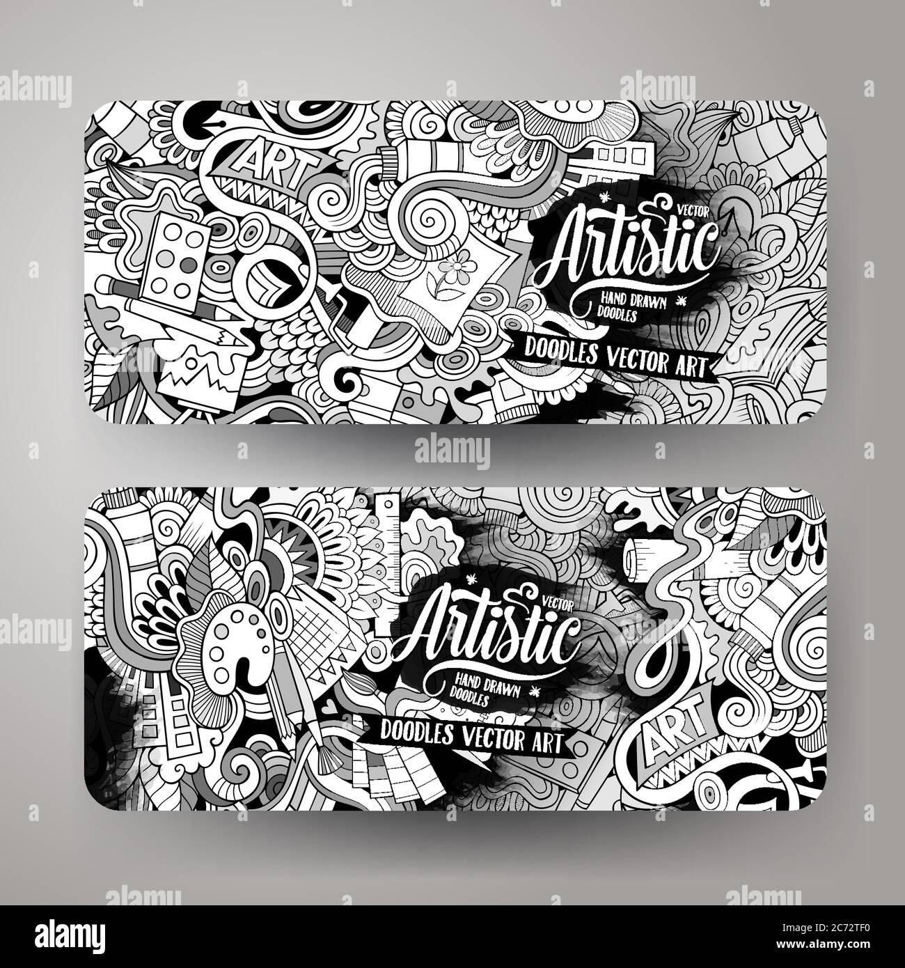 Cartoon vector doodles art banners Stock Vector Image & Art - Alamy