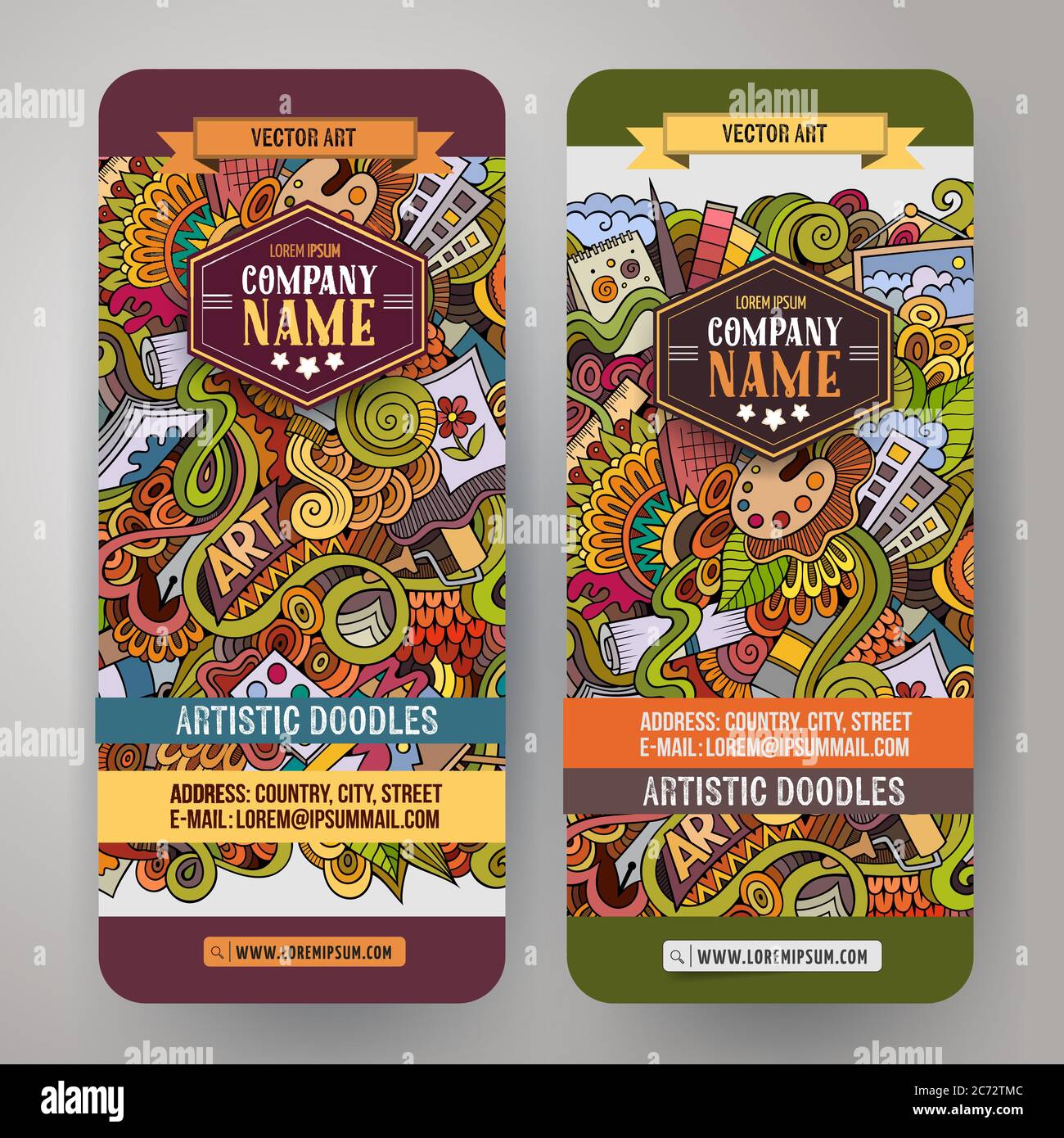 Cartoon vector doodles art banners Stock Vector Image & Art - Alamy