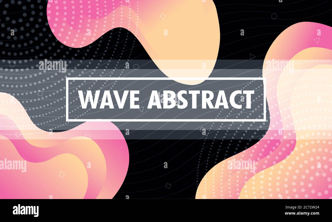 wave abstract with lettering in black background vector illustration ...