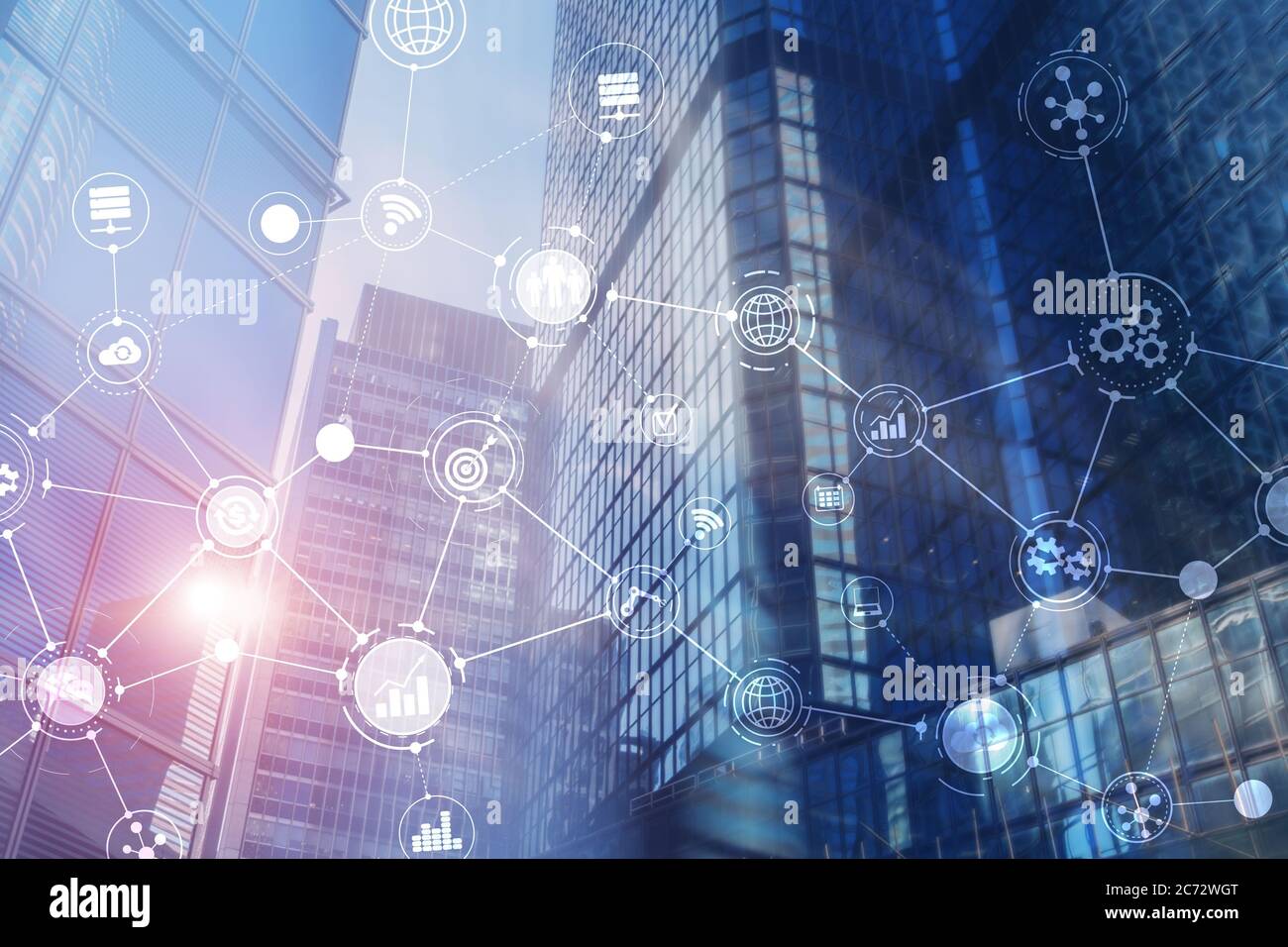 Smart City and Wireless Communication Network. Stock Photo