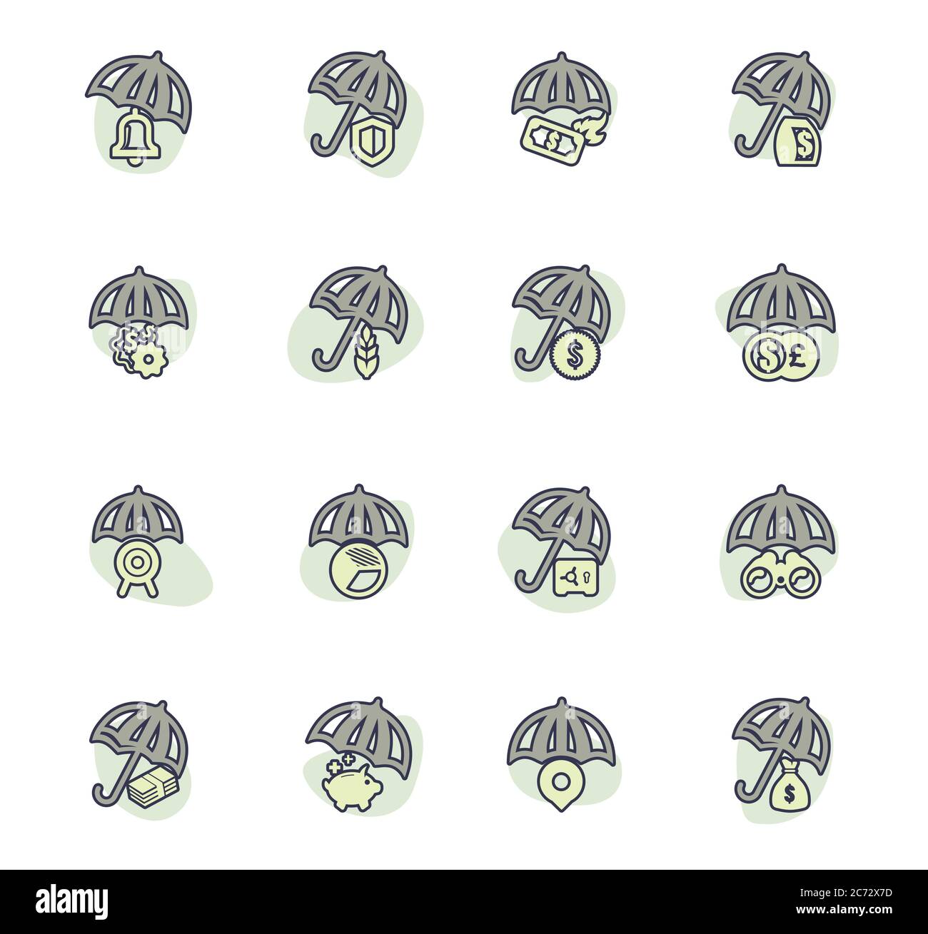 Insurance icons set Stock Vector Image & Art - Alamy