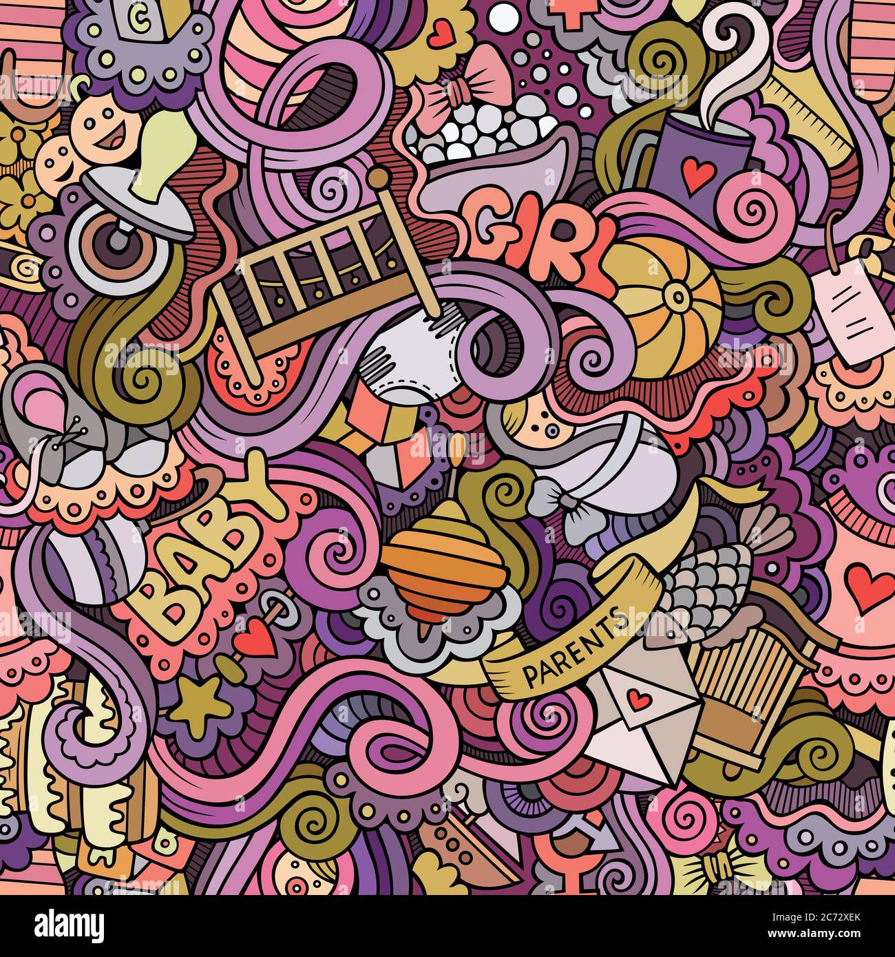 Newborn mother father bed Stock Vector Images - Alamy