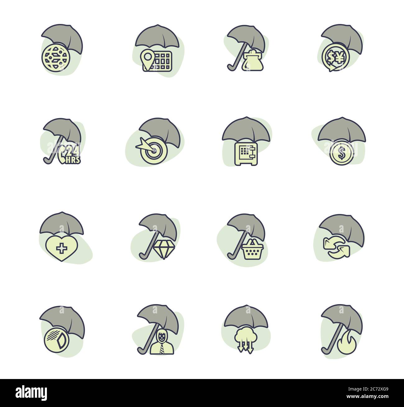 Insurance icons set Stock Vector