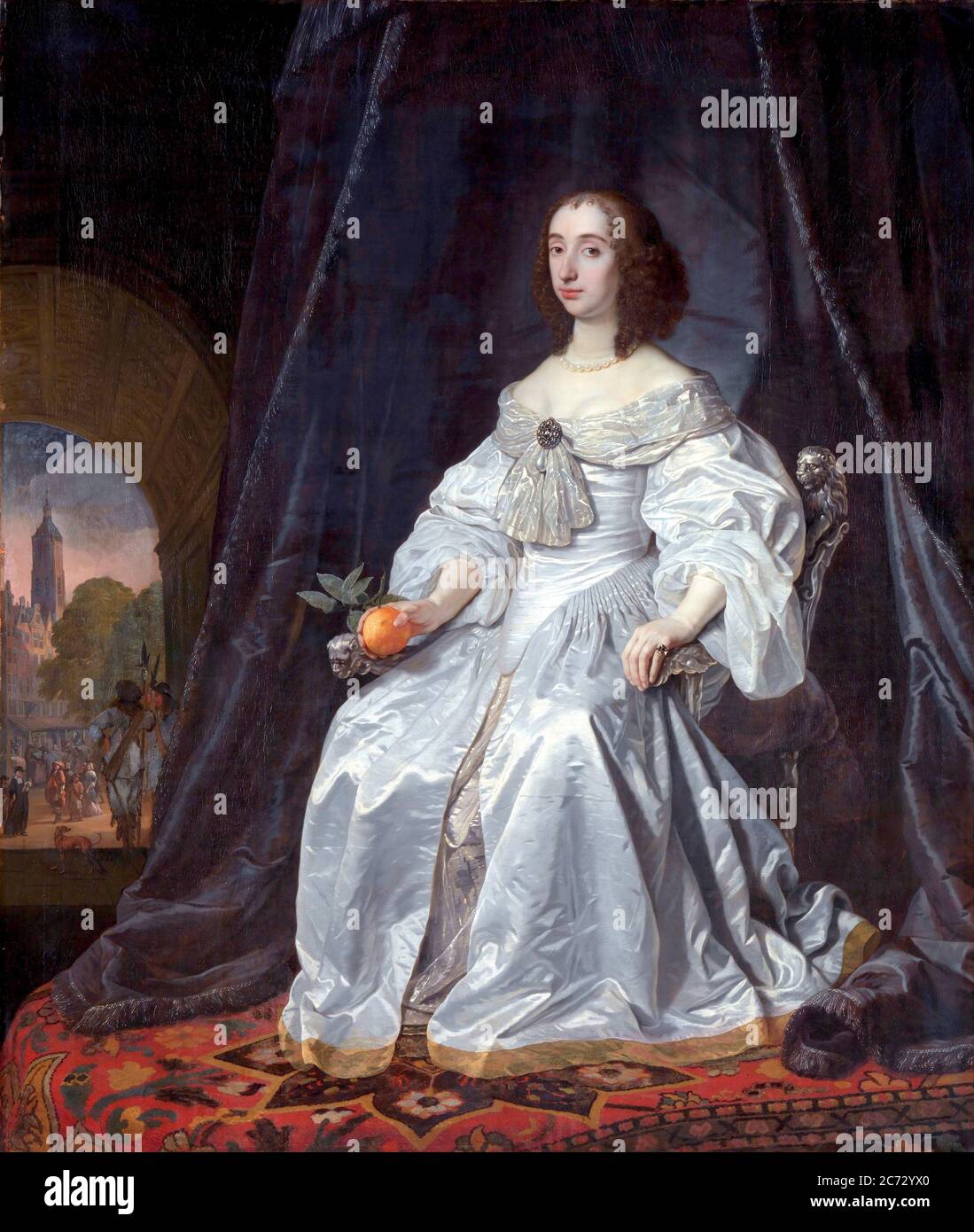 Mary, Princess Royal and Princess of Orange by Bartholomeus van der helst. Mary, Princess Royal Mary Henrietta (1631 – 1660) Countess of Nassau by marriage to Prince William II Stock Photo