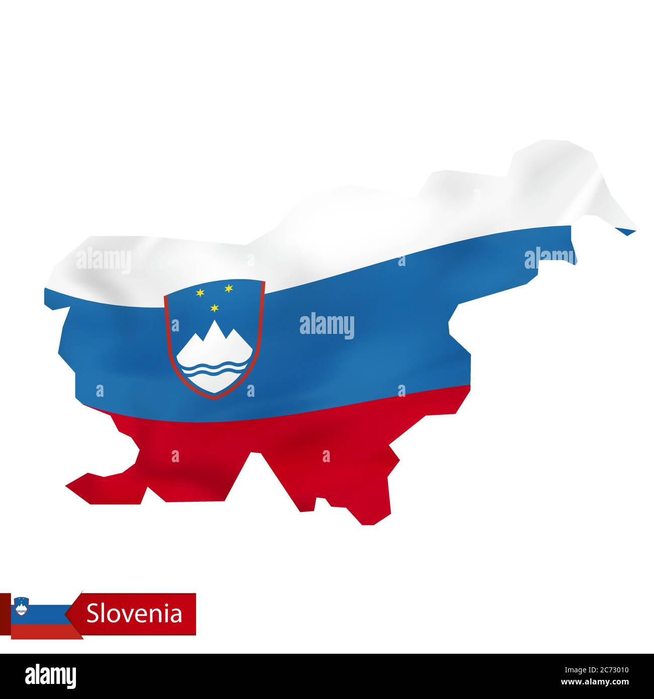 Slovenia map with waving flag of Slovenia. Vector illustration Stock ...