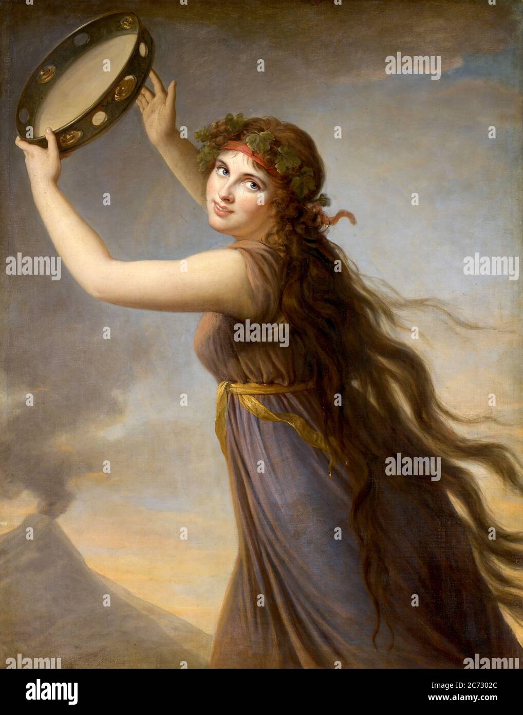 Lady Hamilton as a Bacchante, by Marie Louise Élisabeth Vigée-Lebrun, 1790–1791 Emma, Lady Hamilton (1765 – 1815) English model and actress, who is best remembered as the mistress of Lord Nelson Stock Photo