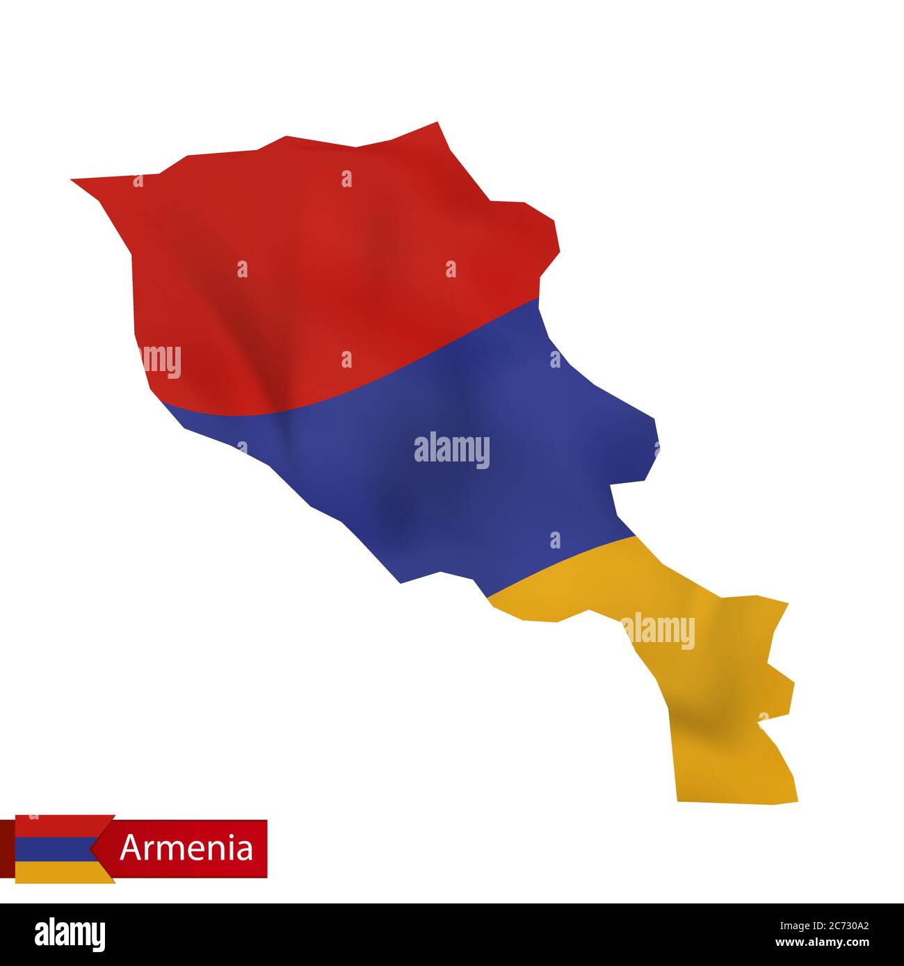 Armenia map with waving flag of Armenia. Vector illustration Stock ...