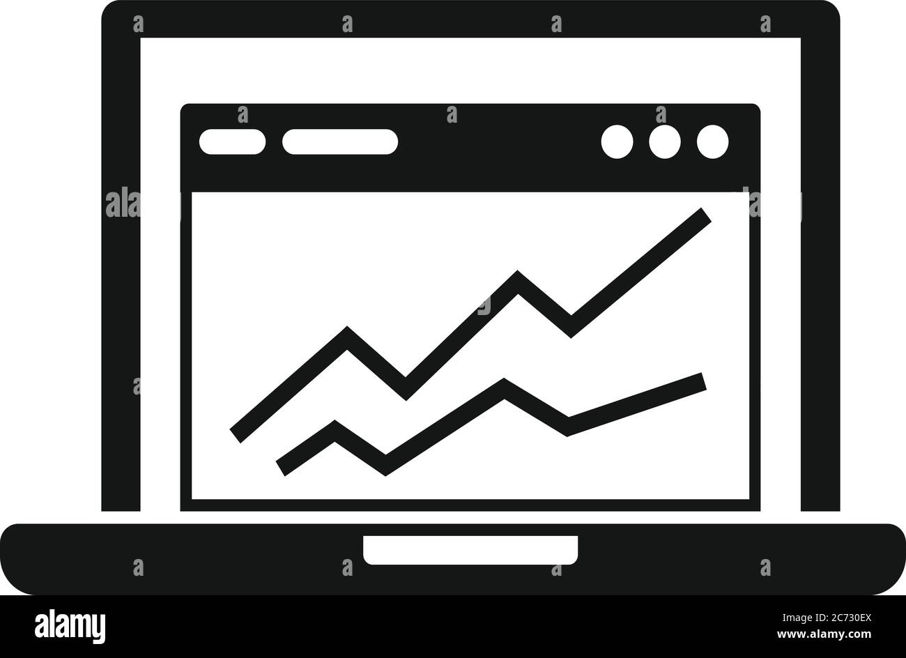 Accounting laptop graph icon. Simple illustration of accounting laptop ...
